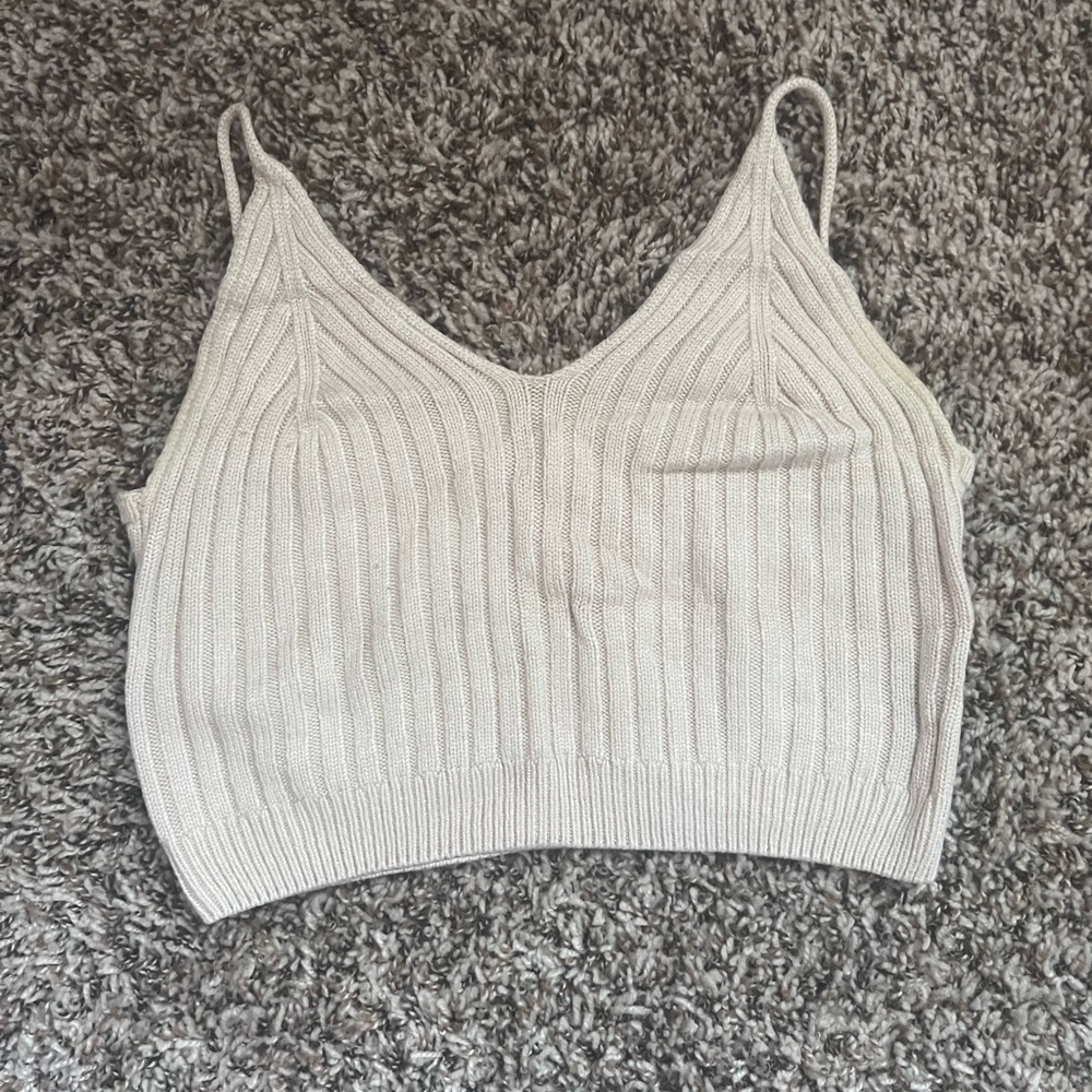 Shein Ribbed Crop Knit Top - Picture 5 of 7